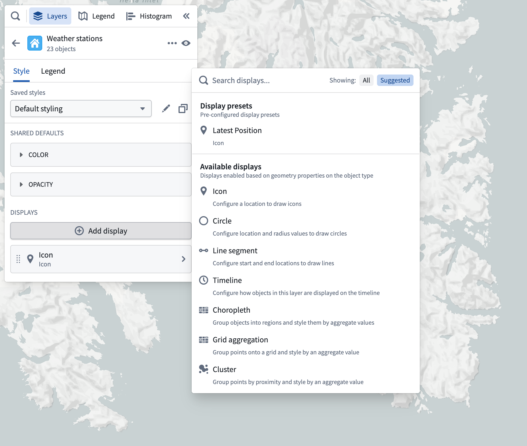 ジオメトリを追加オプション。