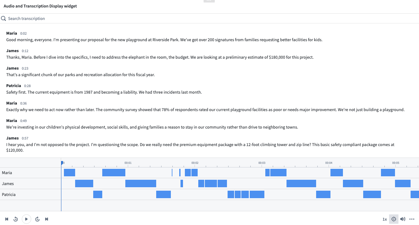 Interactive audio transcription application.