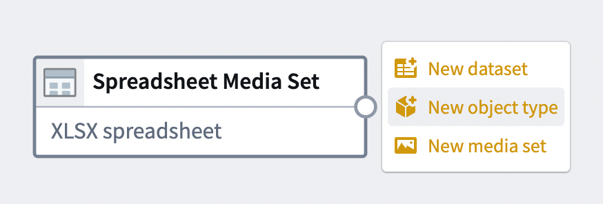 The New object type output option.