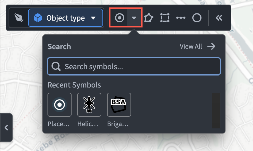 The symbol selection in Gaia's tool bar is displayed.
