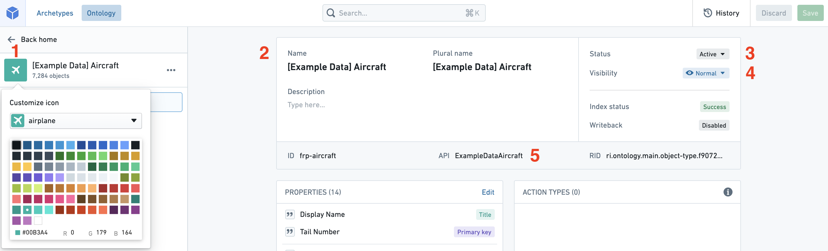 Edit object type metadata