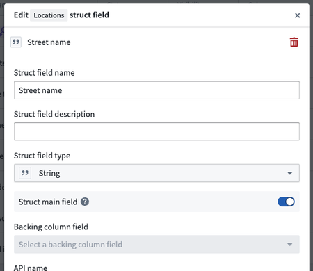 Struct main field toggle