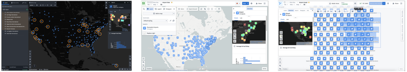 Object set view panel embedded in Gaia, Maps, and Vertex.