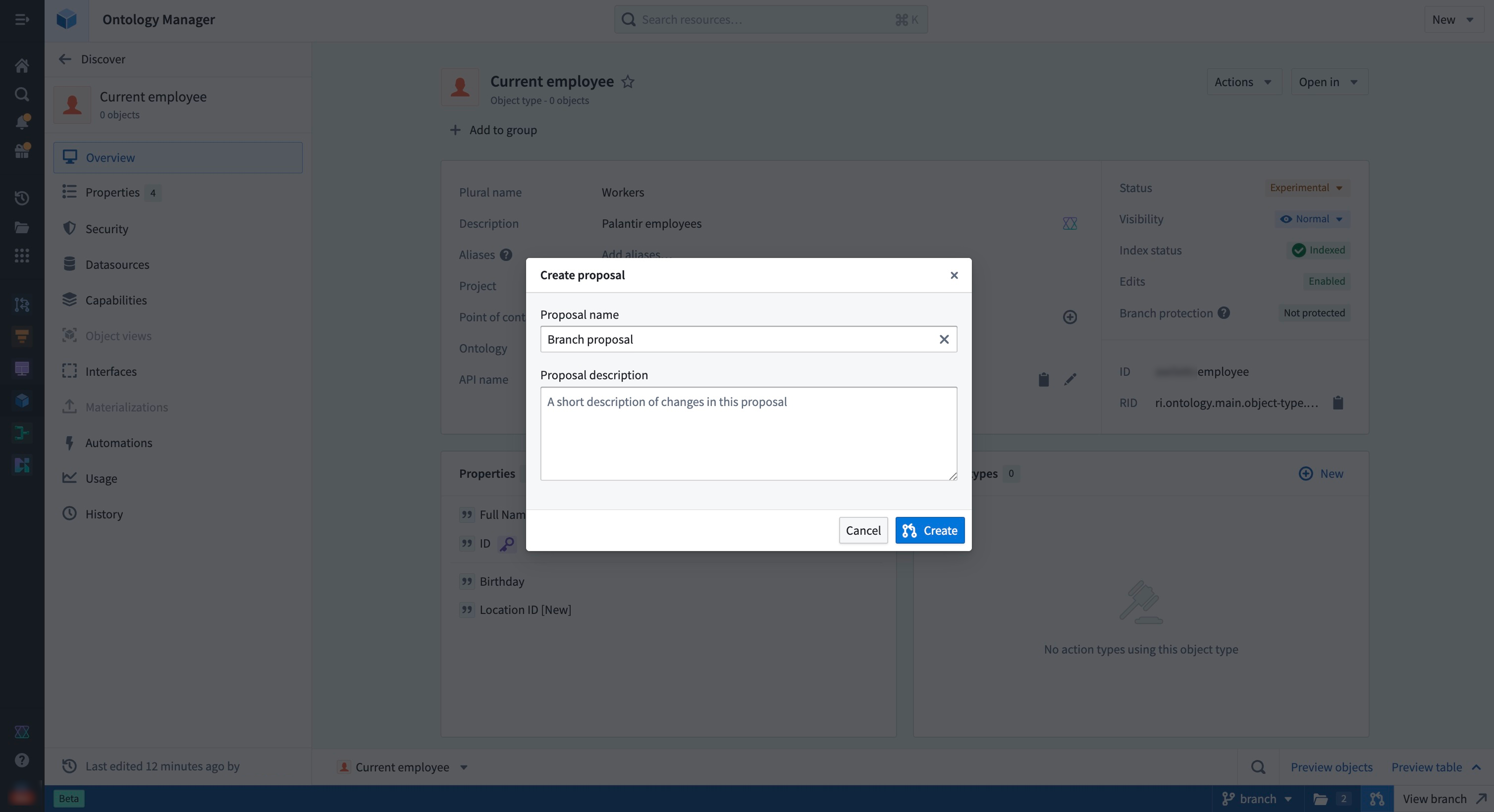 Create proposal from dialog.