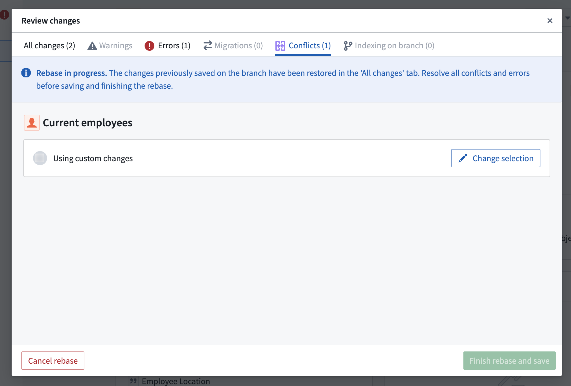 Current employee example conflicts.
