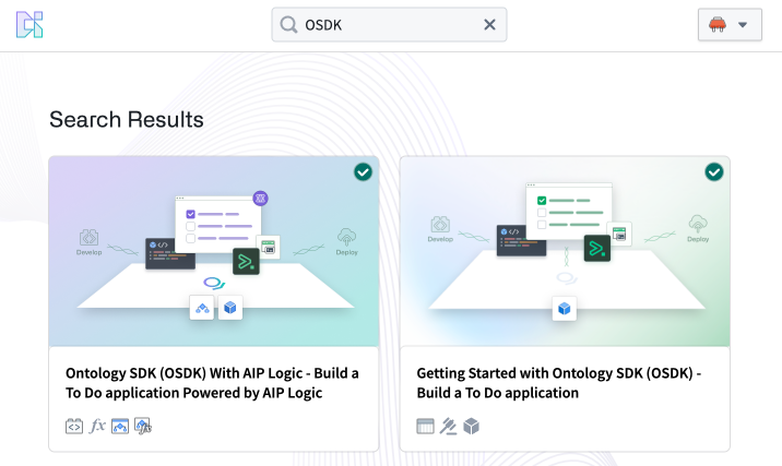 Build with AIP で利用可能な To Do アプリケーションチュートリアル。