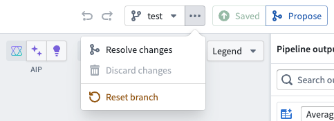 The "Resolve changes" option.