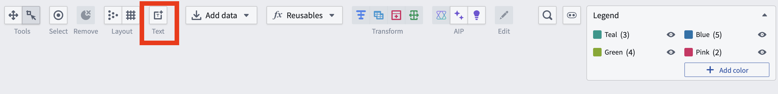 Text button in the top left of the Pipeline Builder graph.