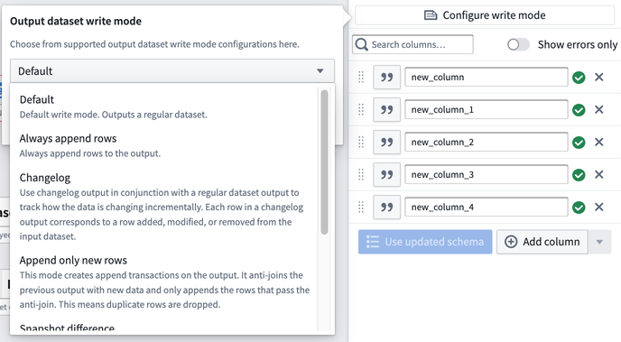Output configure write mode