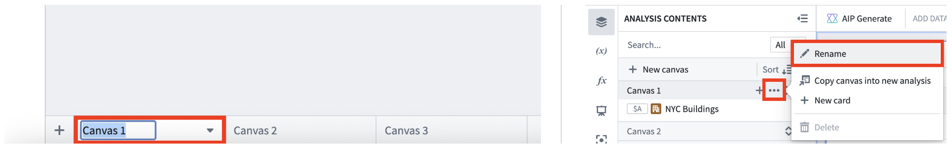 Renaming a Quiver canvas.
