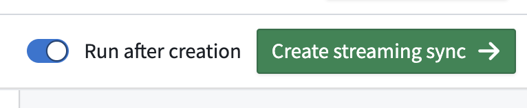 Create streaming sync button