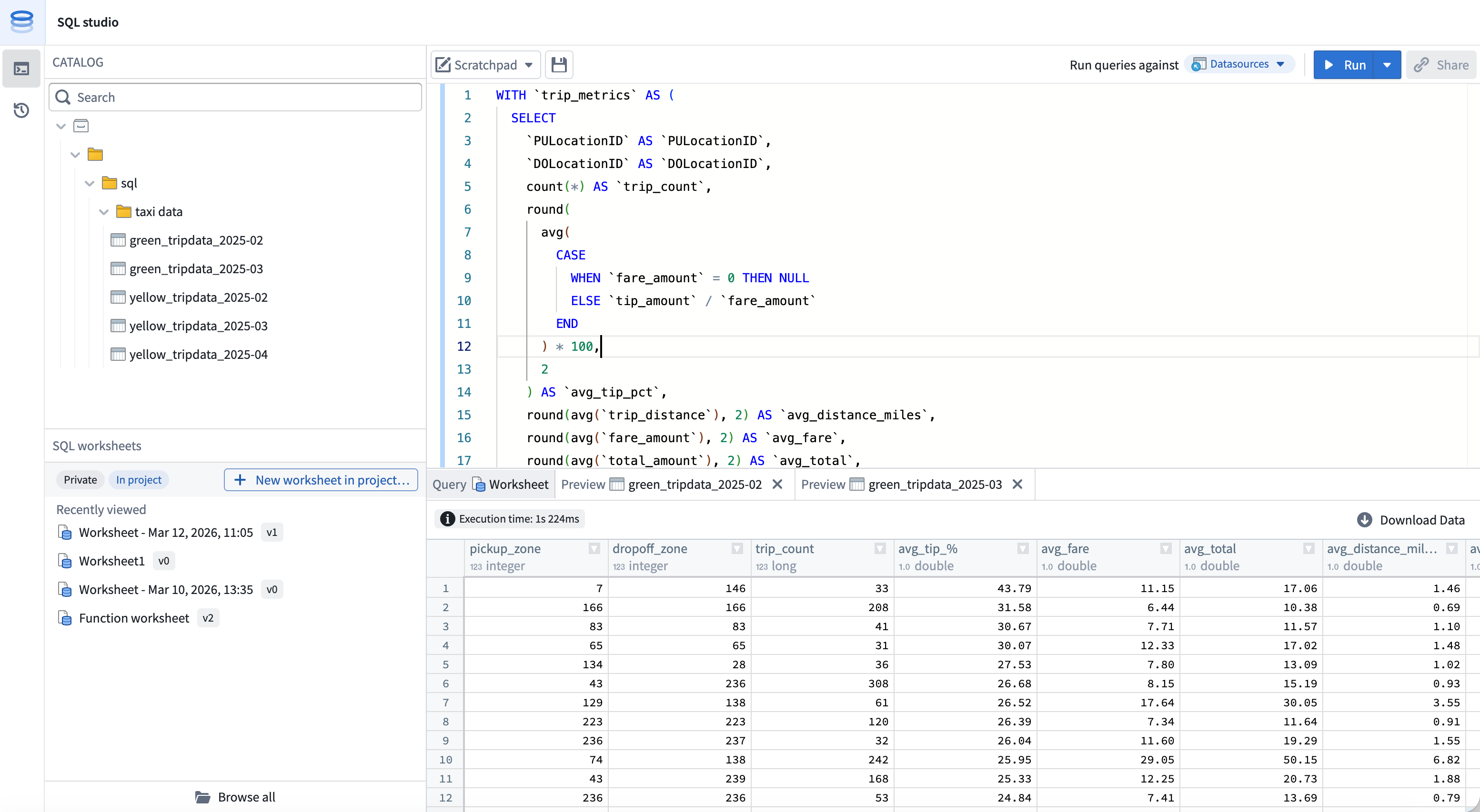 The SQL Studio application.