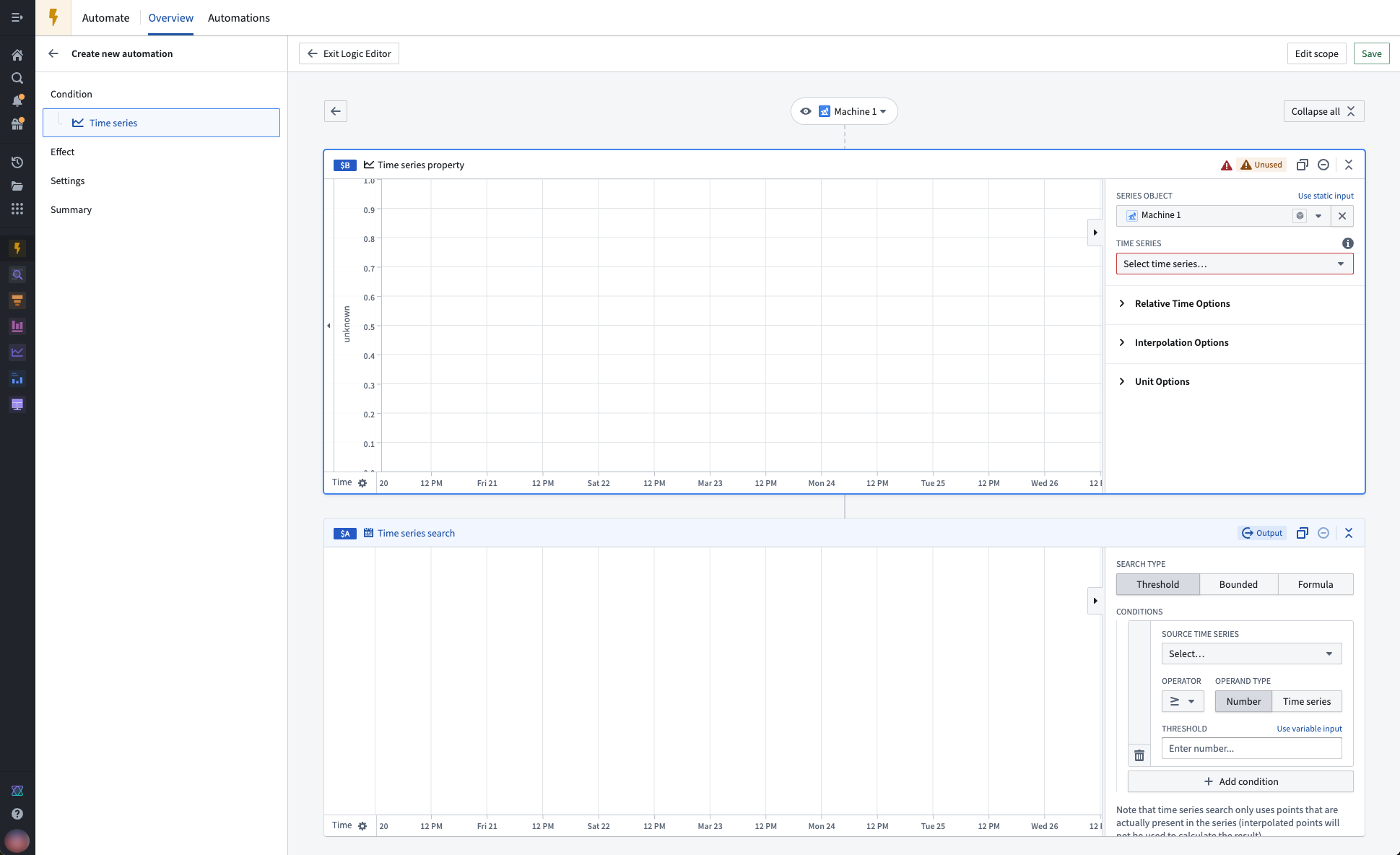 Time series logic skeleton