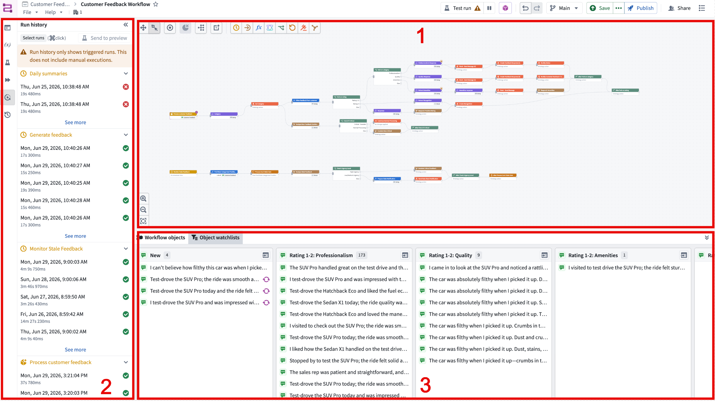 The Workflow Builder interface.