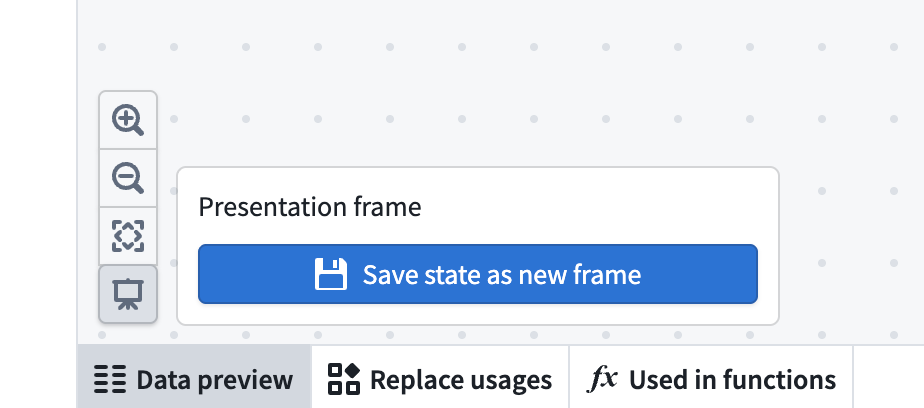 The Presentation frame pop up.