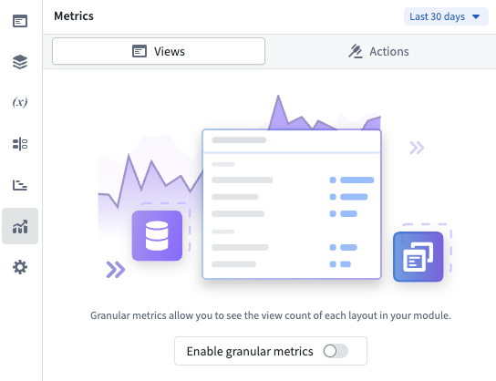 Enabling granular metrics for pages, tabs, and overlays.