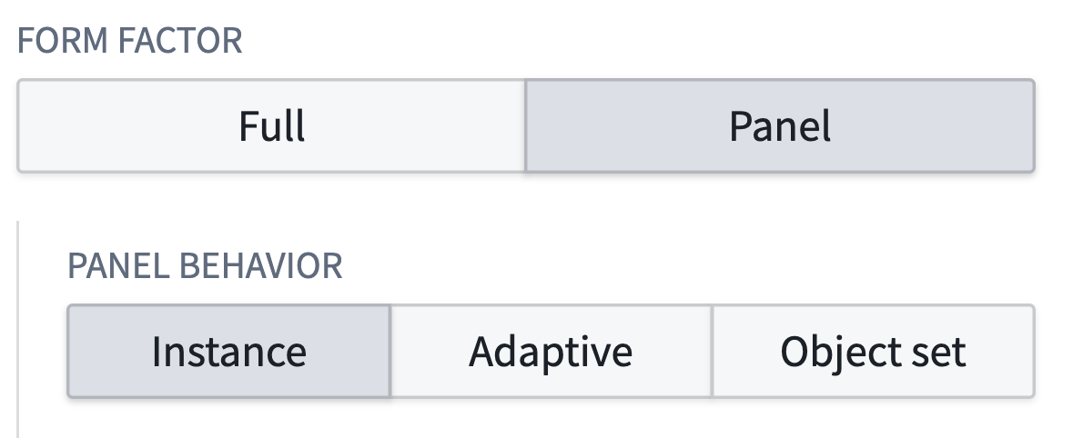 Object view panel behavior