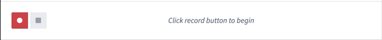 Audio recorder widget empty state.