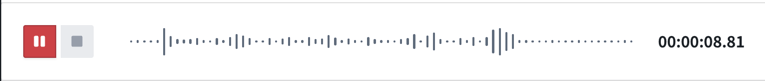 Audio recorder widget recording state.