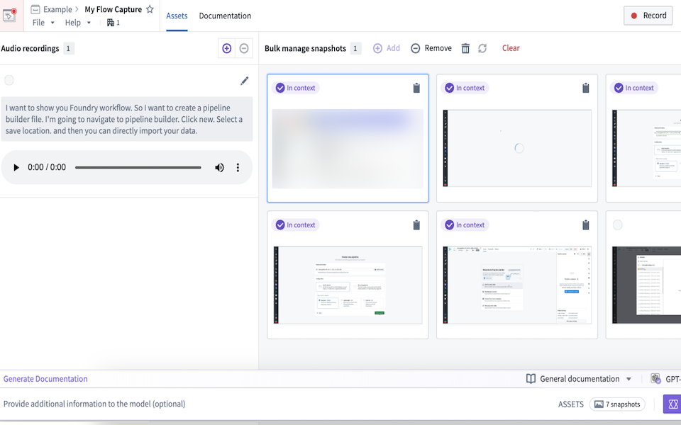 Record workflows and automatically generate documentation with Flow Capture