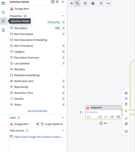 Sample **Selection details** tab on the Workflow Lineage graph.